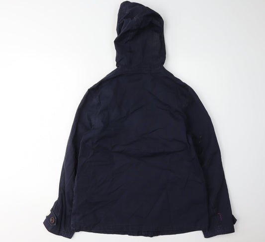 Joules Women's Blue Hooded Anorak Jacket Size 10