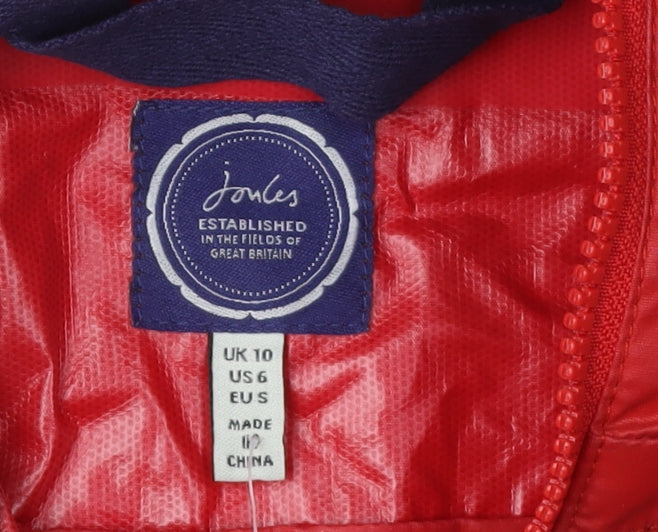 Joules Women's Red Anorak Jacket UK Size 10
