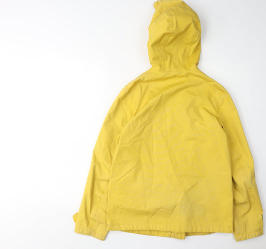 Joules Women's Yellow Rain Coat UK 8 Hooded Nautical