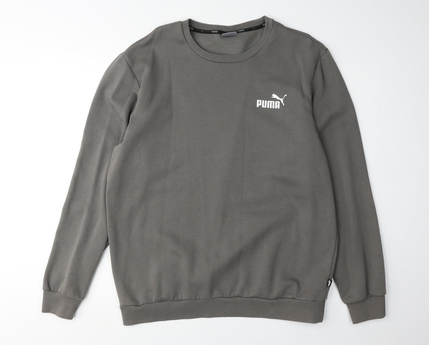 Puma Men's Grey Cotton Pullover Sweatshirt L