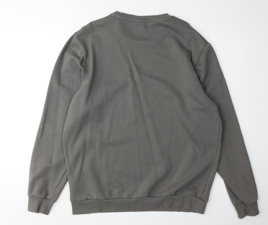 Puma Men's Grey Cotton Pullover Sweatshirt L