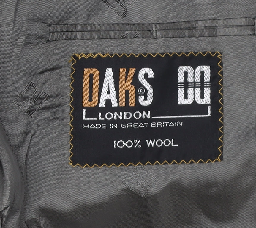 DAKS Men's Grey Striped Wool Blazer 44S