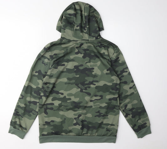 Marvel Boys Camouflage Hoodie 12 Years Pullover Green