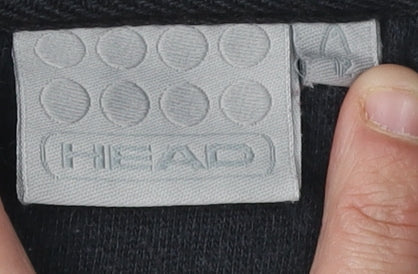 Head Unisex Hoodie Grey Black Full Zip Logo Sports