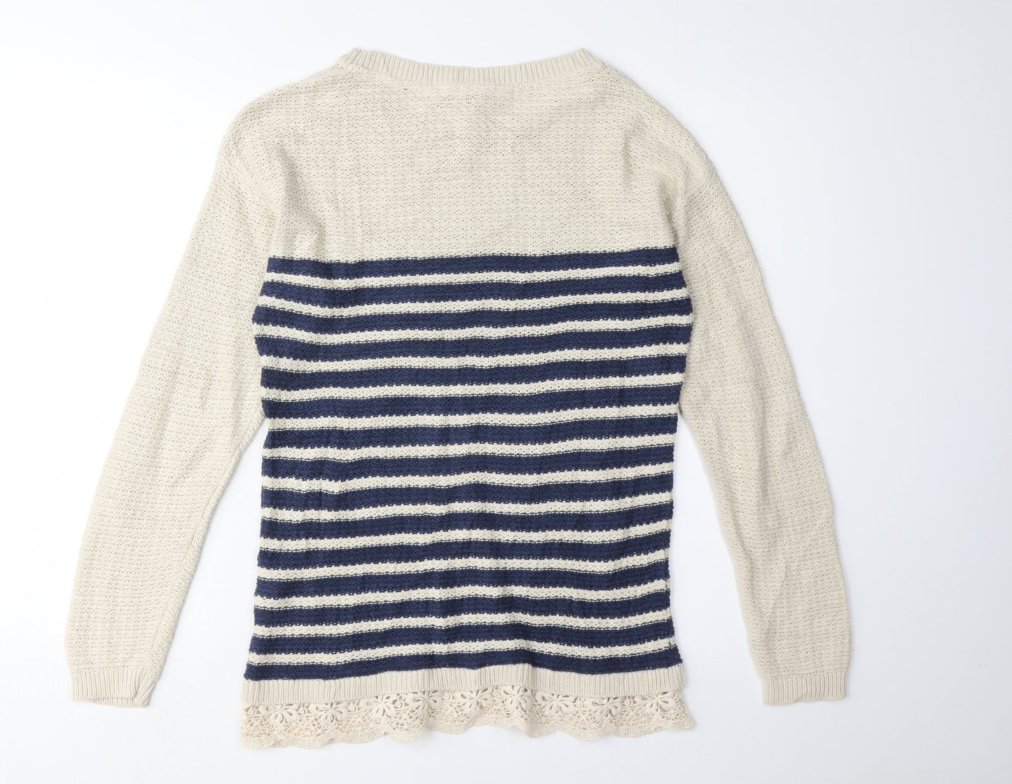 FatFace Women's Beige Striped Pullover Jumper Size 8