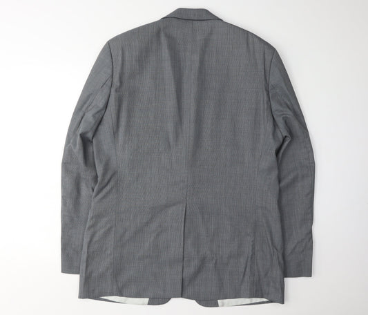 Hugo Boss Men's Grey Blazer, Size 42, Wool, Notch Lapel