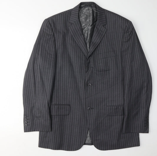 Pierre Cardin Men's Grey Striped Blazer Size 40S