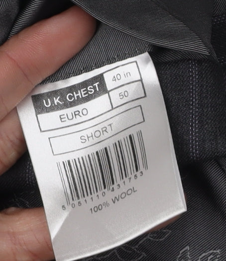 Pierre Cardin Men's Grey Striped Blazer Size 40S