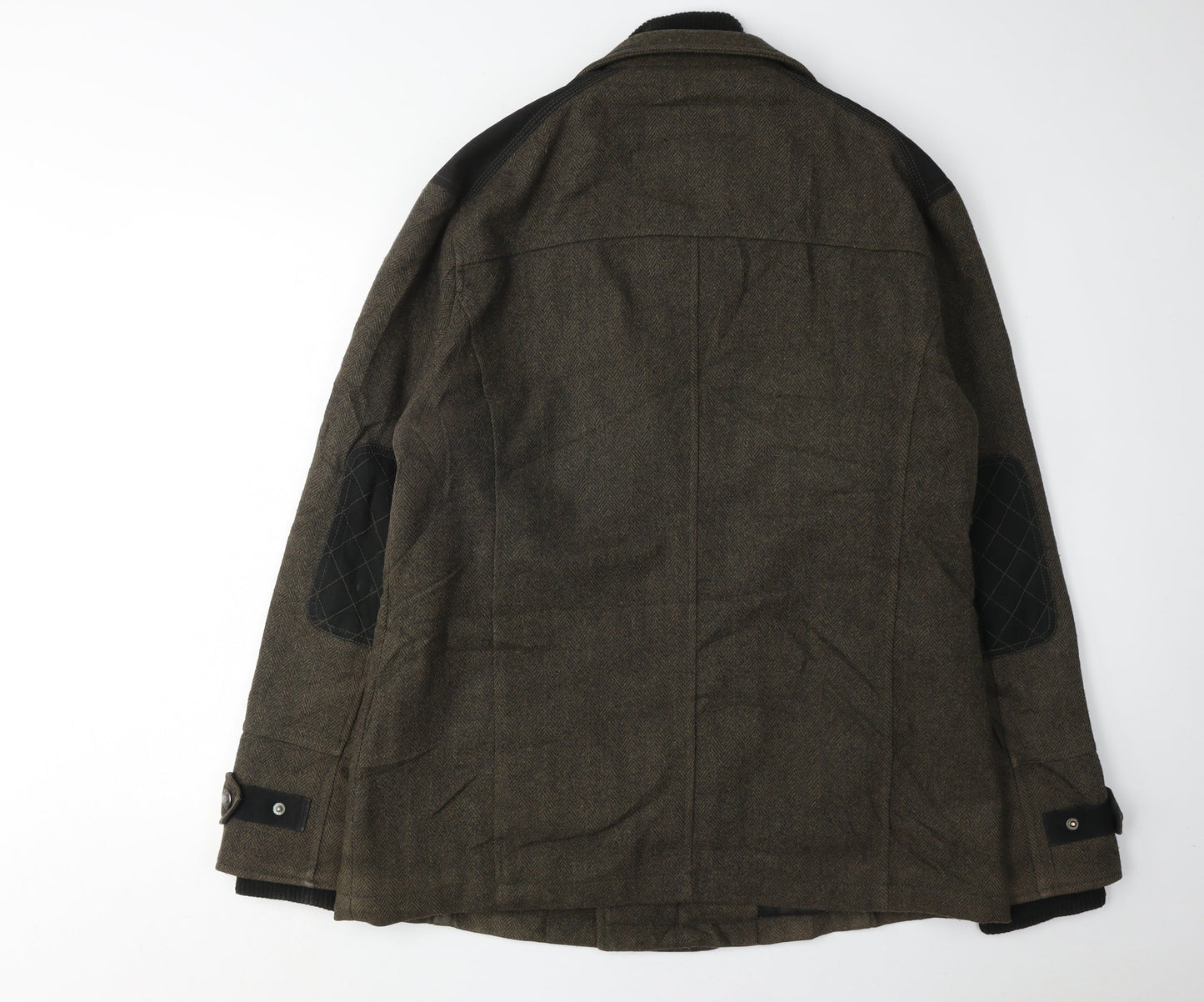 Tokyo Laundry Men's Brown Pea Coat, Size L, Double-Breasted