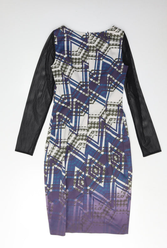 Karen Millen Women's Multicoloured Bodycon Dress 10
