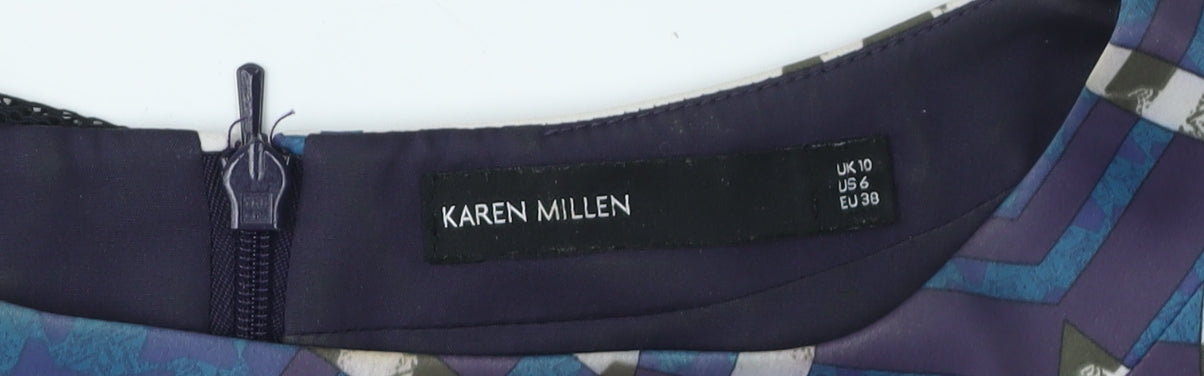 Karen Millen Women's Multicoloured Bodycon Dress 10