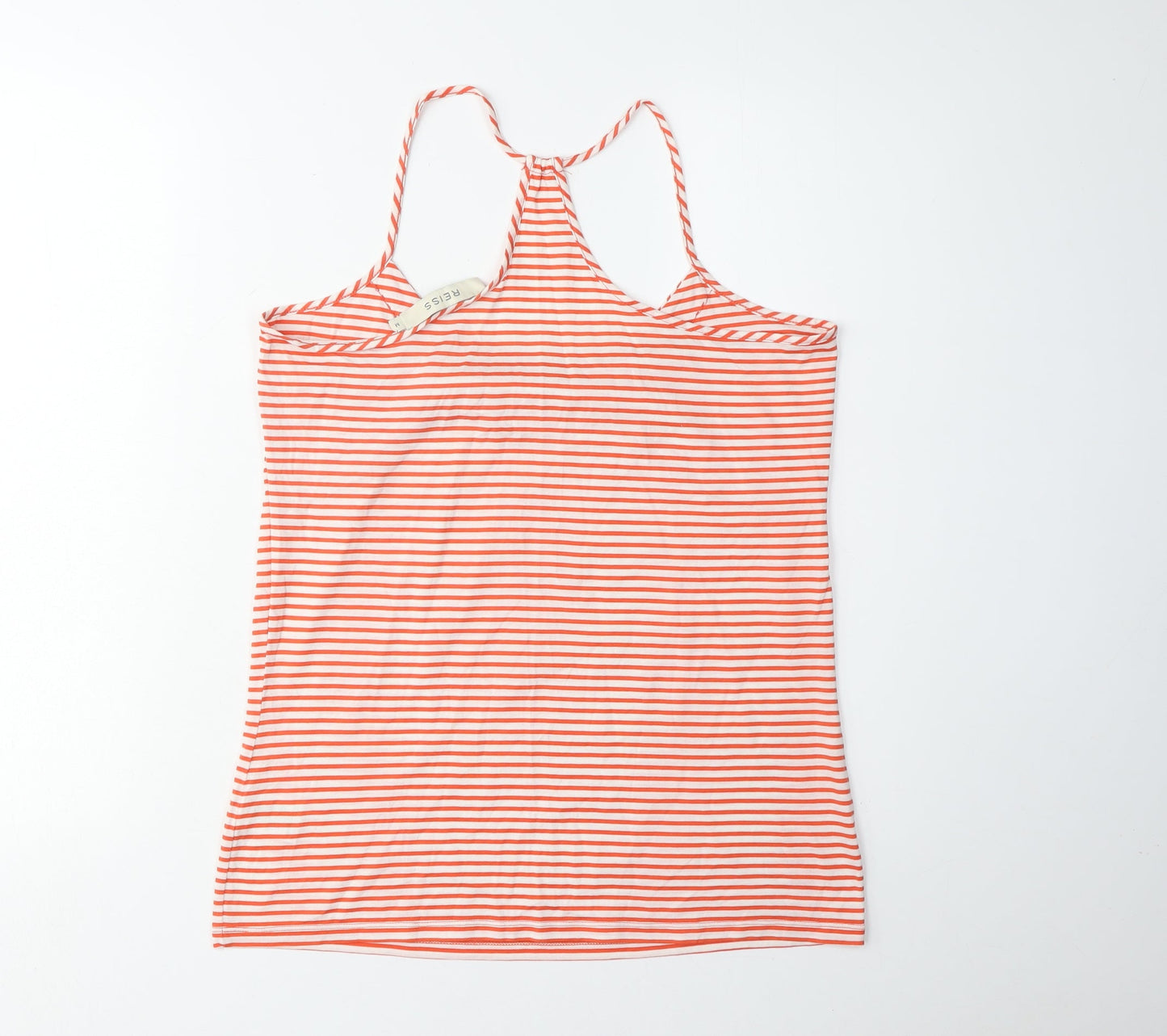 Reiss Women’s Red Striped Cotton Halter Tank Top M