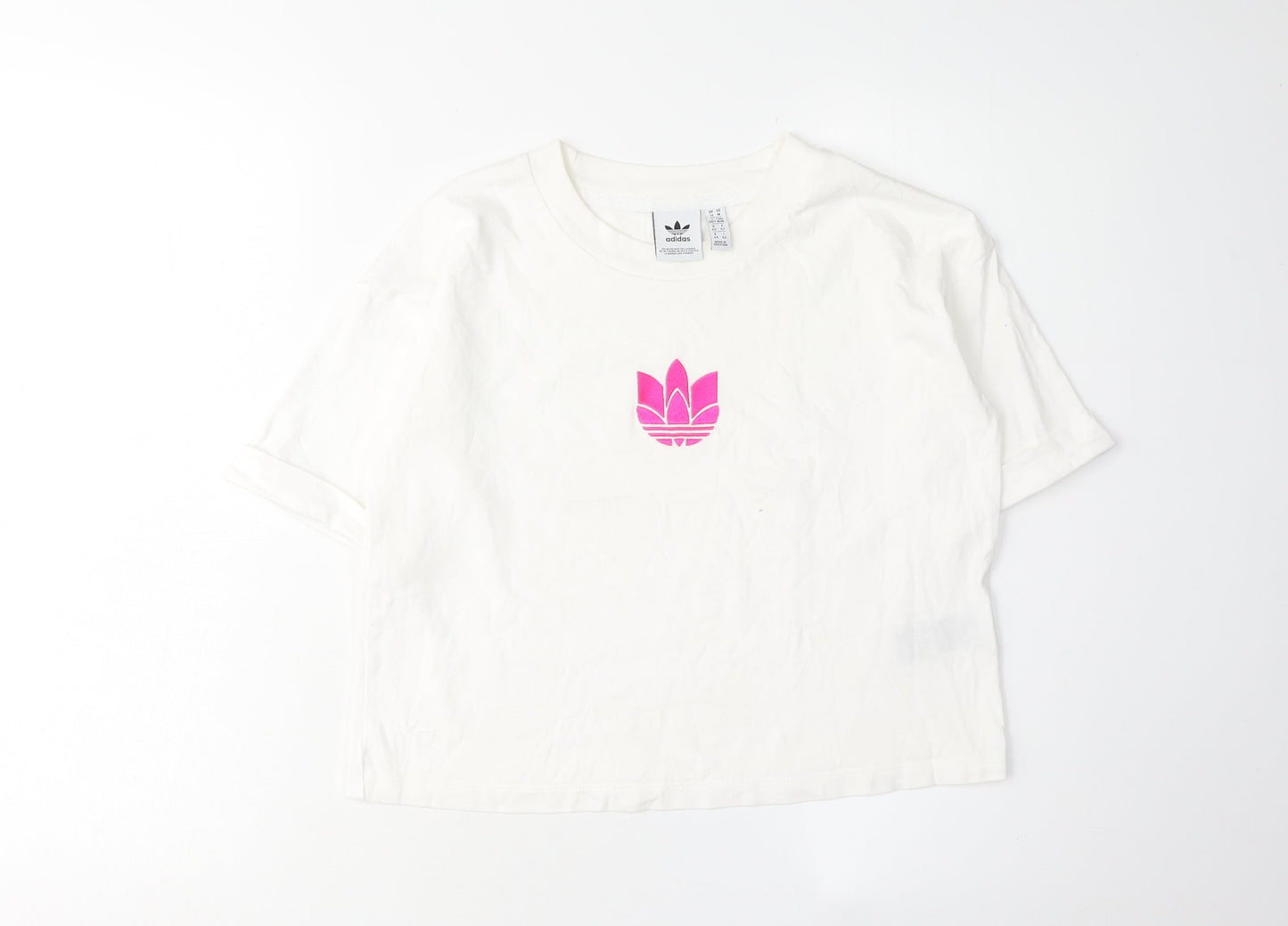 Adidas Women's White Crew Neck T-Shirt Size 14