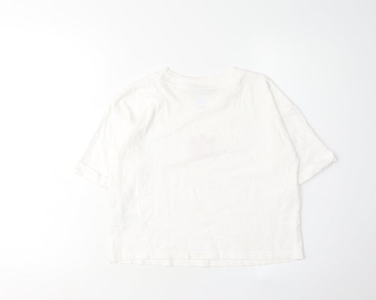 Adidas Women's White Crew Neck T-Shirt Size 14