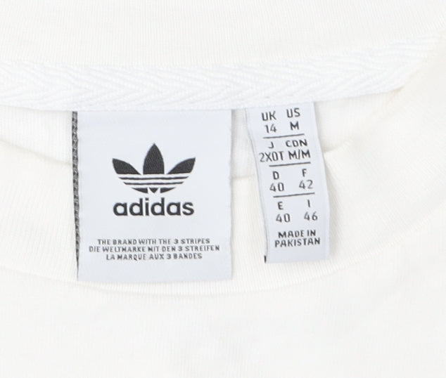 Adidas Women's White Crew Neck T-Shirt Size 14