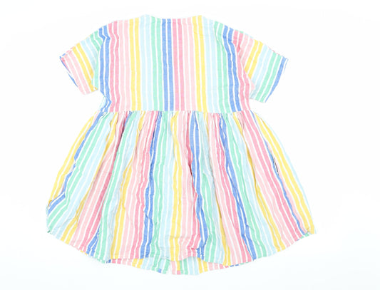 Next Girls Multicoloured Striped Shirt Dress 10 Years