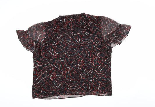 Whistles Women's Black Geometric Blouse Size 14