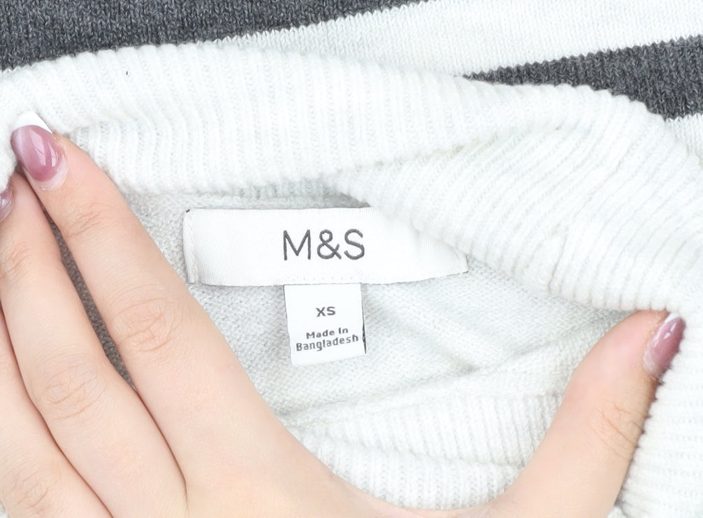Marks and Spencer Women's Striped Roll Neck Jumper XS