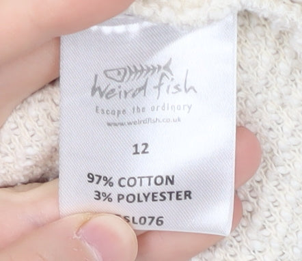 Weird Fish Women's Ivory Knit Jacket Size 12 Casual