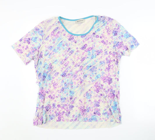 Womens UK Size XL BASSINI Multicoloured Polyester T-Shirt