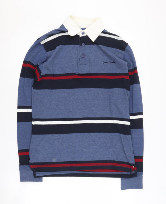 Pierre Cardin Men's Blue Striped Polo Shirt S