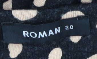 Roman Women's Black Polka Dot Dress Size 20