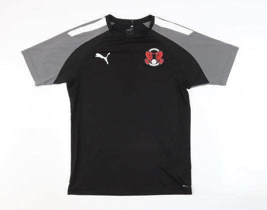 Puma Men's Black Short Sleeve Active Shirt, M