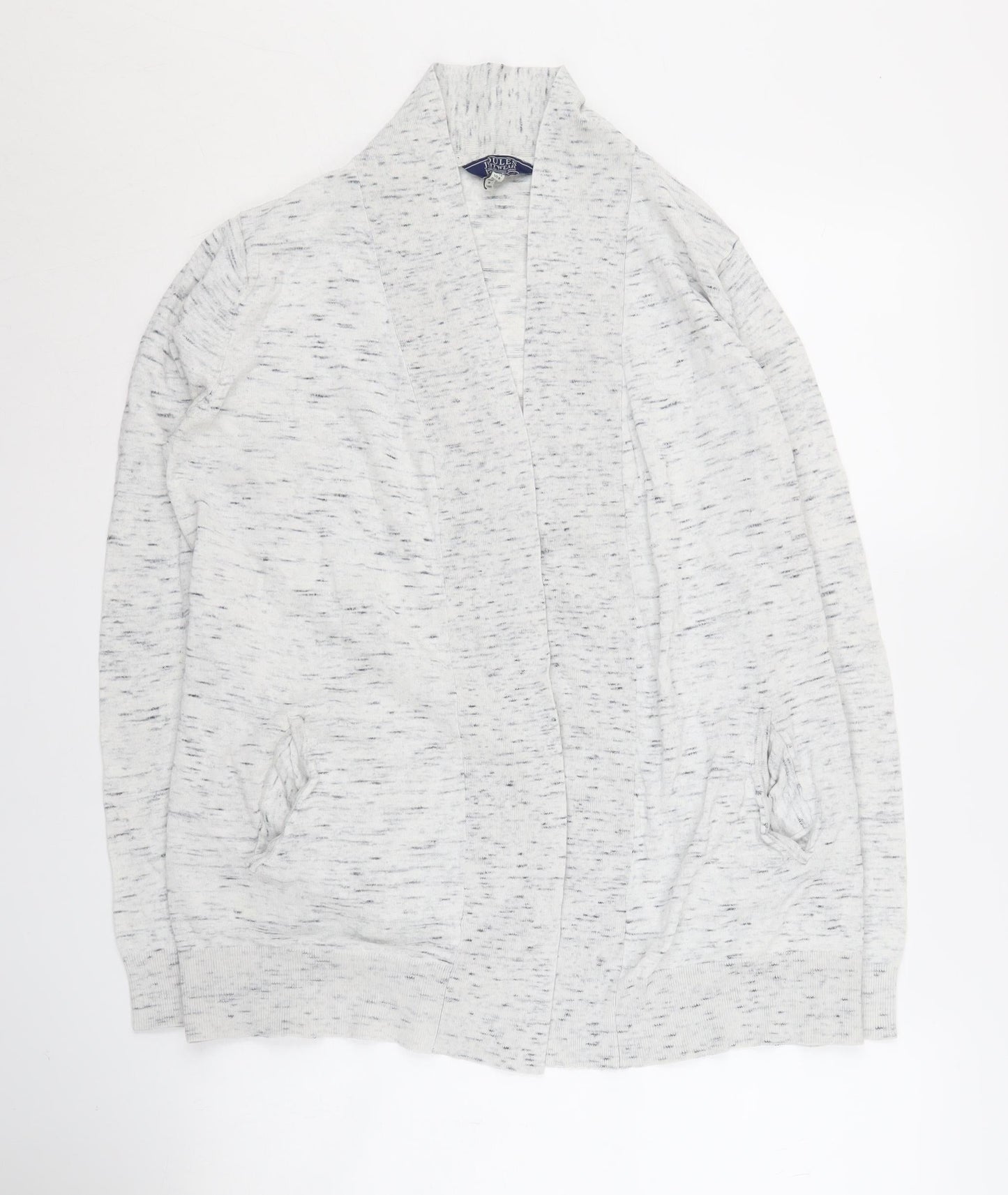 Joules Women's Grey Open Front Cardigan UK 12 Knit Open Regular