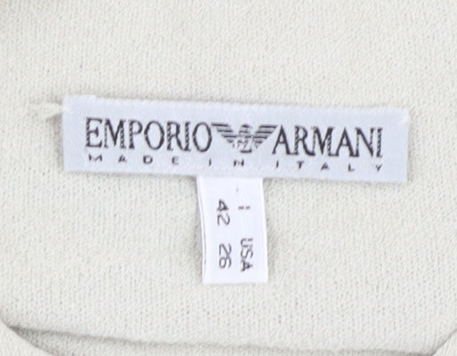 Emporio Armani Women’s Ivory High Neck Jumper Size 14