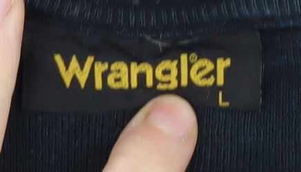Mens UK Size L Wrangler Black Cotton T-Shirt