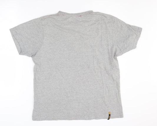 FLY53 Men's Grey Graphic Print T-Shirt L