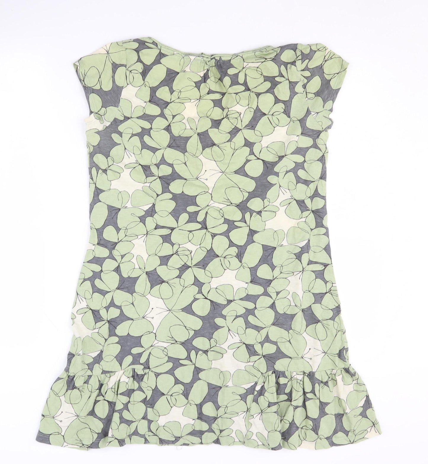 White Stuff Women's Green Floral Tunic T-Shirt Size 10