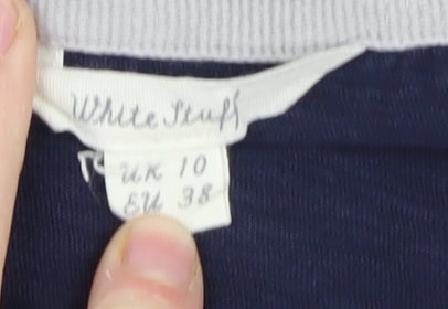 White Stuff Women's Blue Scoop Neck T-Shirt Size 10