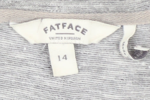 Fat Face Women's Grey V-Neck Jumper Size 14