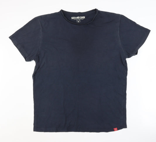 Duck and Cover Men's Blue XL T-Shirt, Crew Neck, 100% Cotton