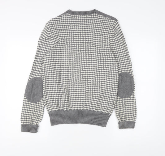 Banana Republic Men's Grey S Geometric Knit Pullover