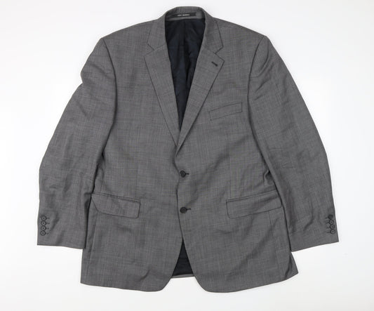 Jeff Banks Men's Grey Wool Blazer Size 46 Long