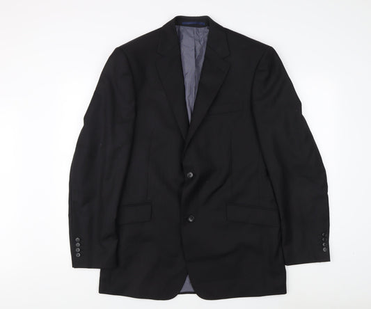 Daniel Hechter Men's Black 42 Long Jacket Wool
