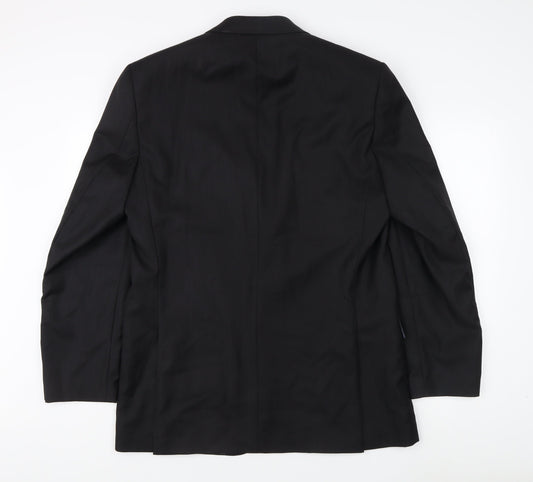 Daniel Hechter Men's Black 42 Long Jacket Wool