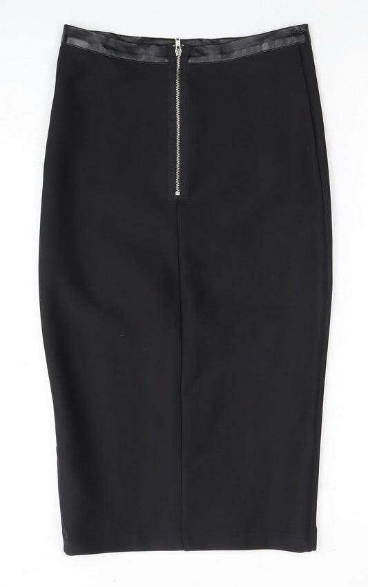 Topshop Women's Black Midi Pencil Skirt - Size 8