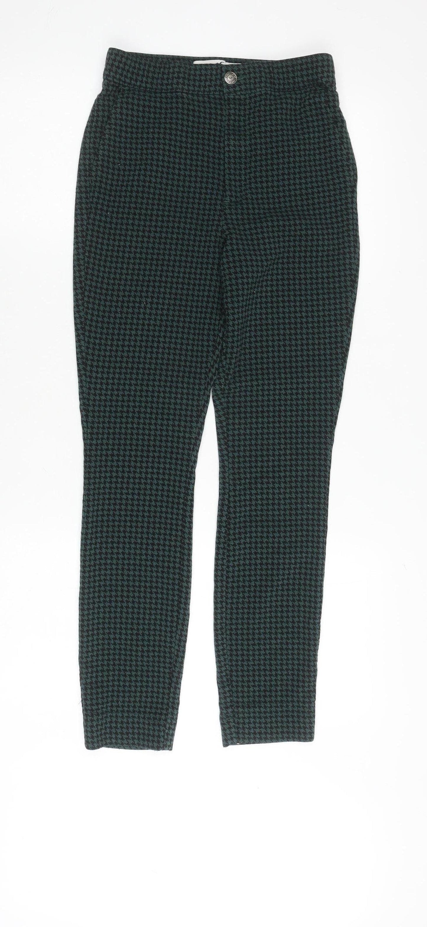 Hollister Women's Green Houndstooth Skinny Trousers S