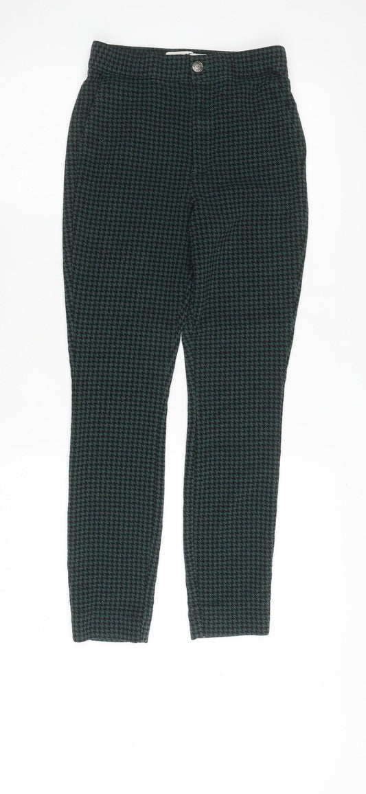 Hollister Women's Green Houndstooth Skinny Trousers S