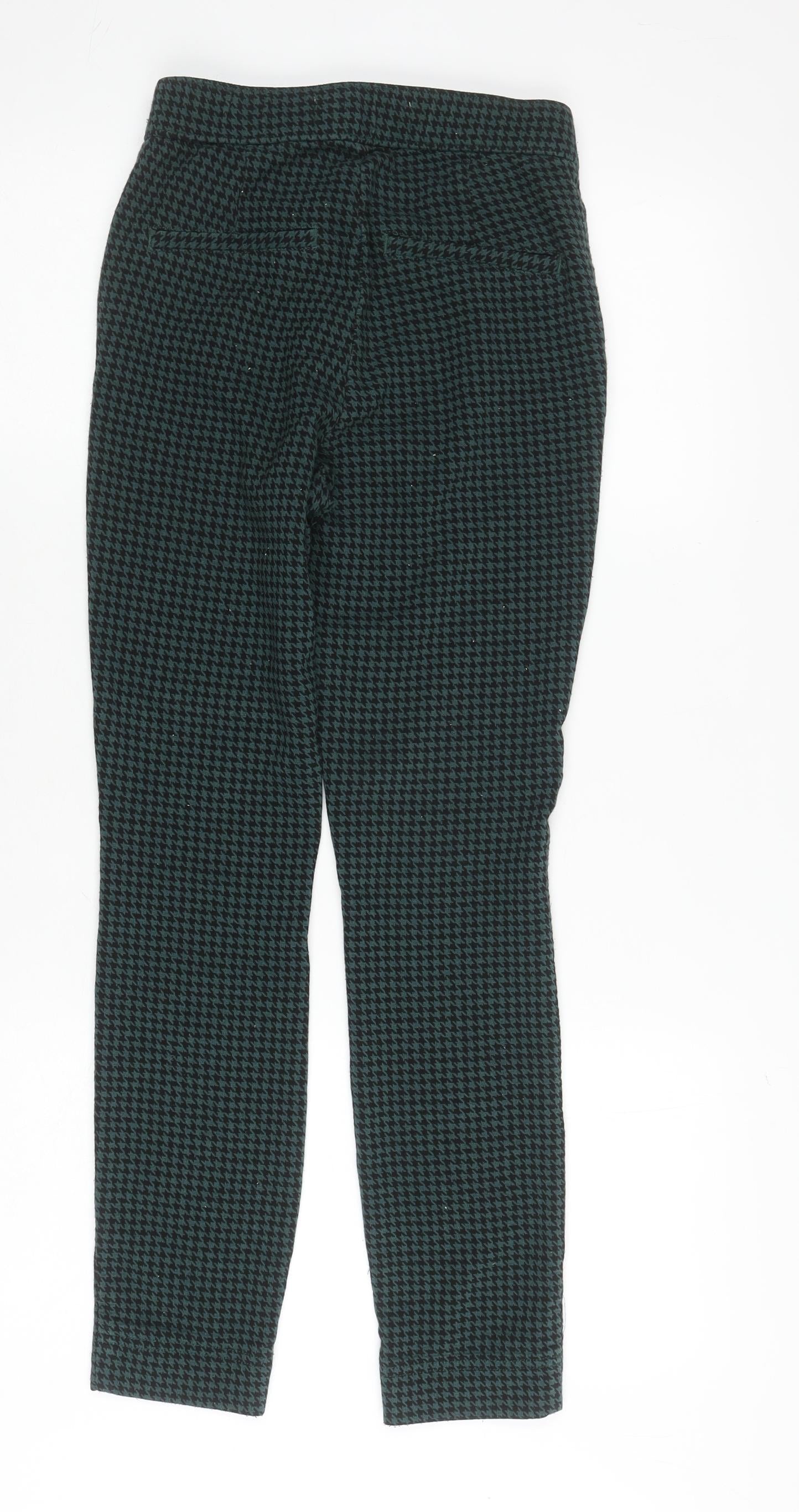 Hollister Women's Green Houndstooth Skinny Trousers S