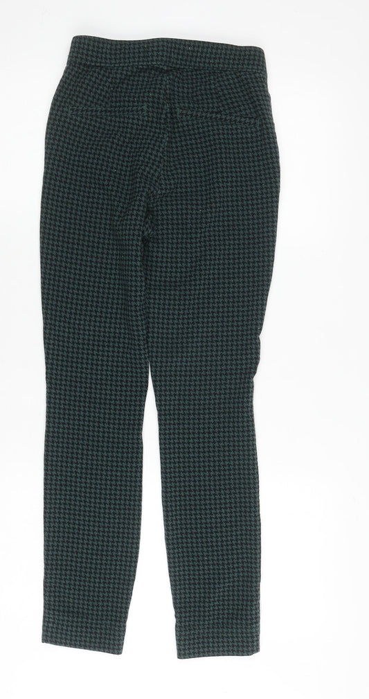 Hollister Women's Green Houndstooth Skinny Trousers S