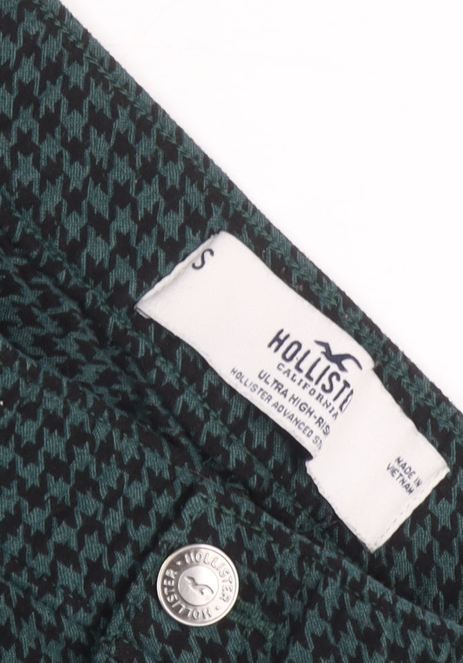Hollister Women's Green Houndstooth Skinny Trousers S