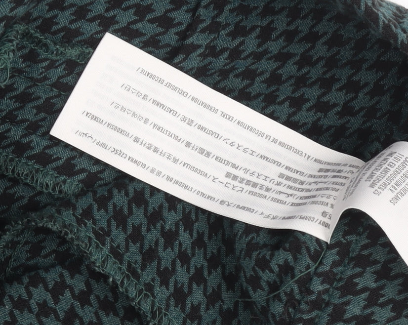 Hollister Women's Green Houndstooth Skinny Trousers S