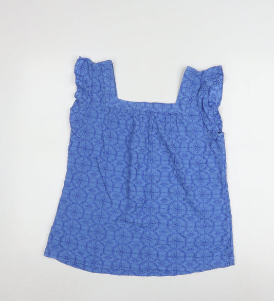 Fat Face Women's Blue Flutter Sleeve Blouse Size 12