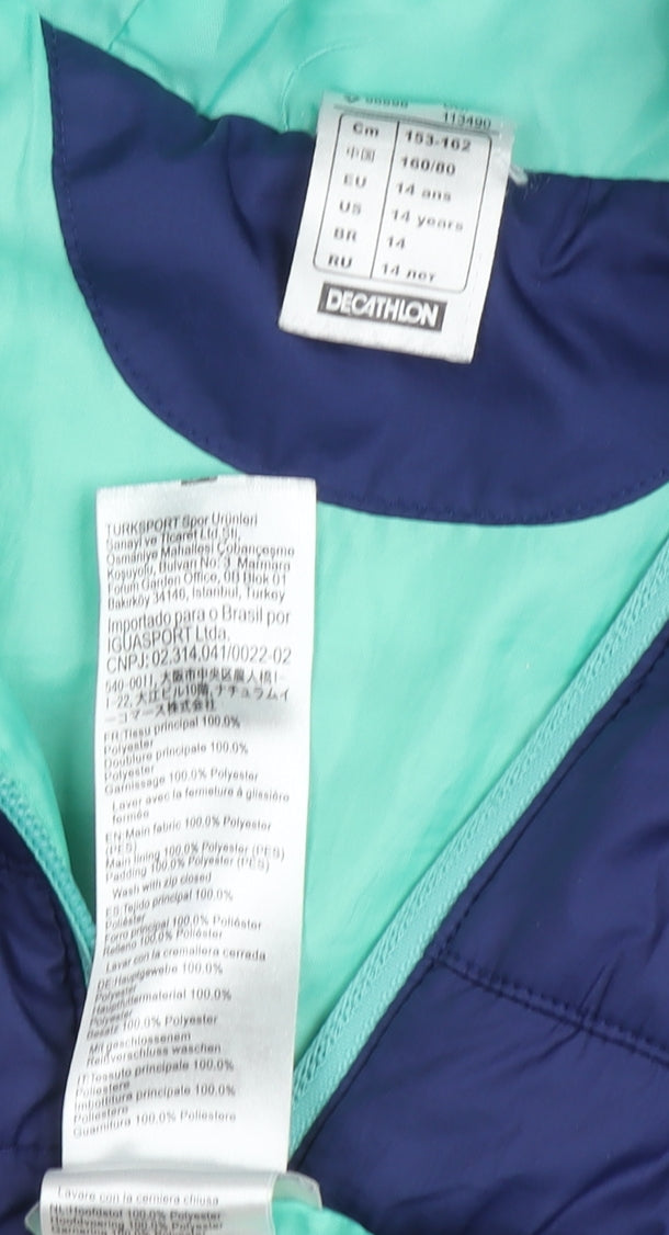 Decathlon Teens Blue Puffer Jacket - Size 16