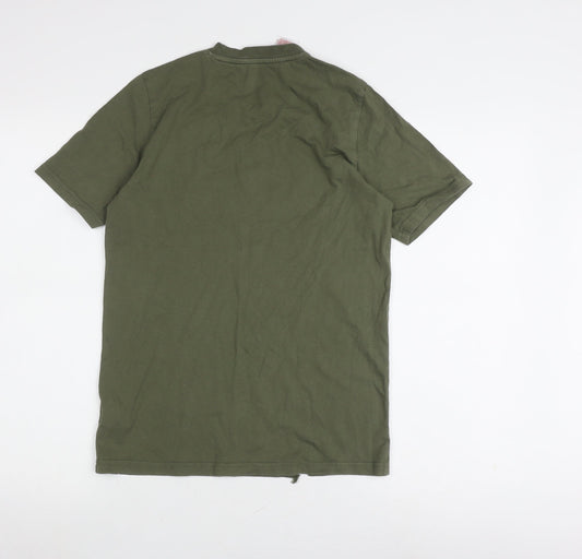 Adidas Boys Green T-Shirt, Size 13-14, Graphic Logo, Casual