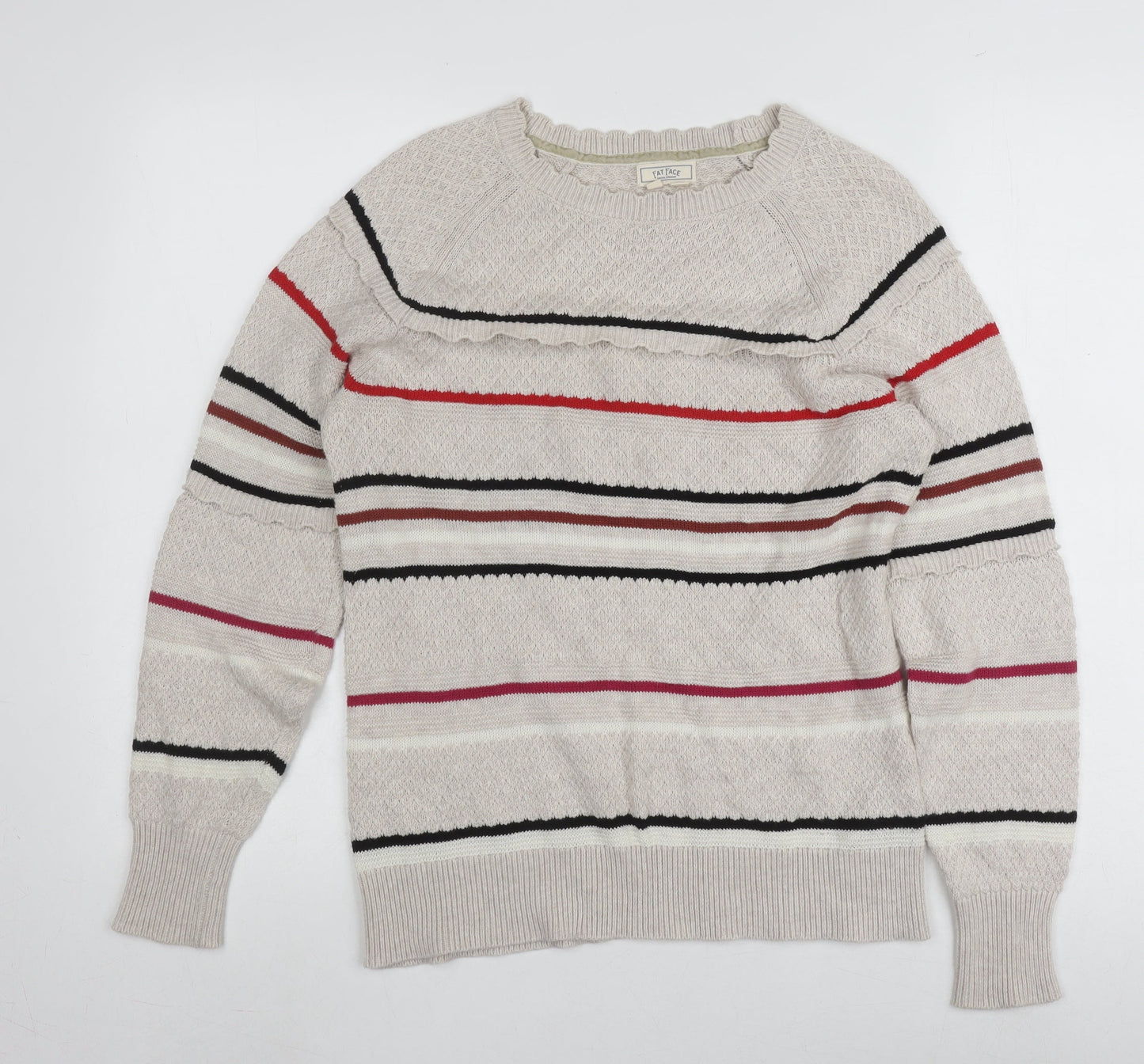 Fat Face Women's Multicoloured Striped Pullover Jumper Size 6